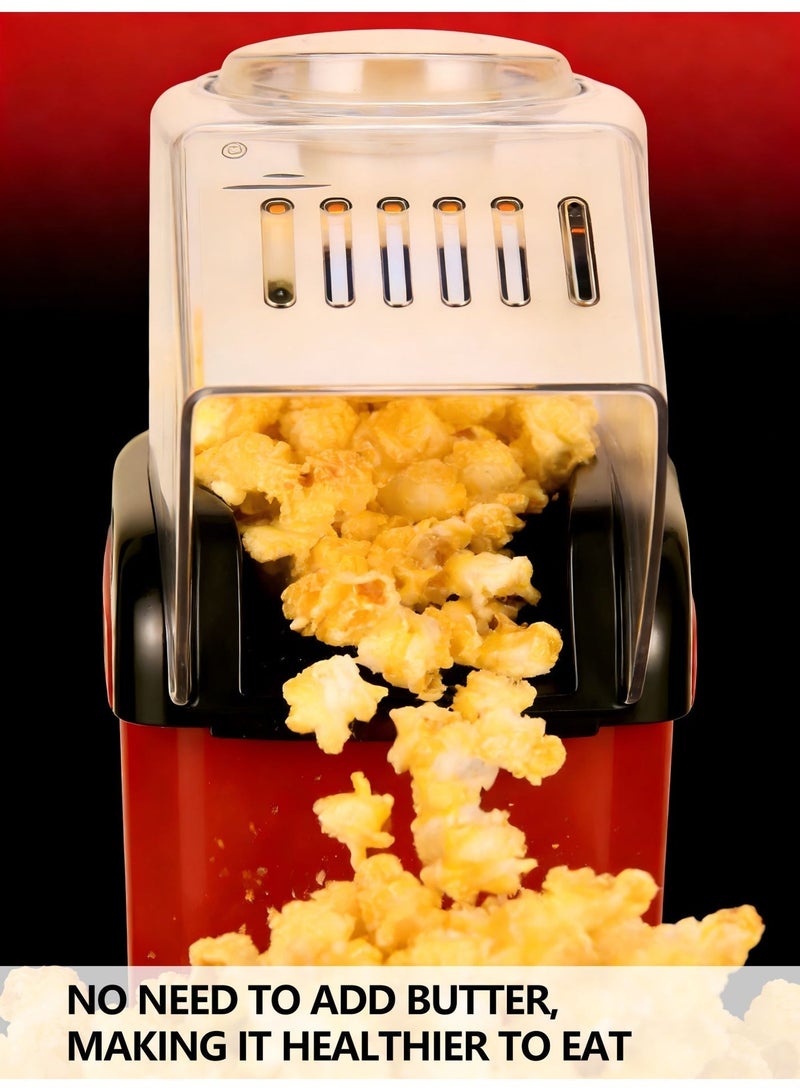 آلة صنع الفشار بالهواء الساخن ، آلة صنع الفشار الكهربائية المنزلية الصغيرة للأطفال ، وعاء داخلي غير لاصق ، لا حاجة للزيت والماء ، مناسب للعائلات والمقاهي والمطاعم والتجمعات ، أحمر - Image 3